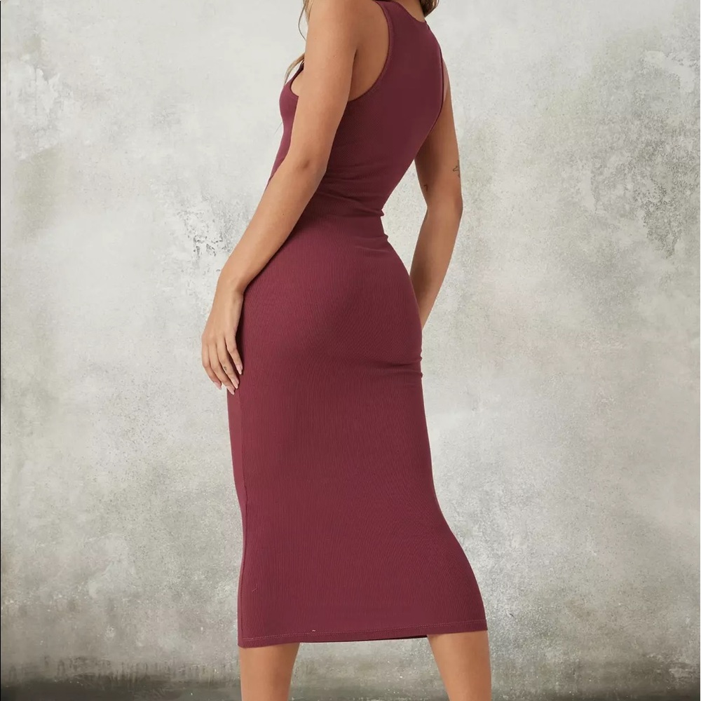 NWT Missguided Rib Racer Neck Midaxi Dress